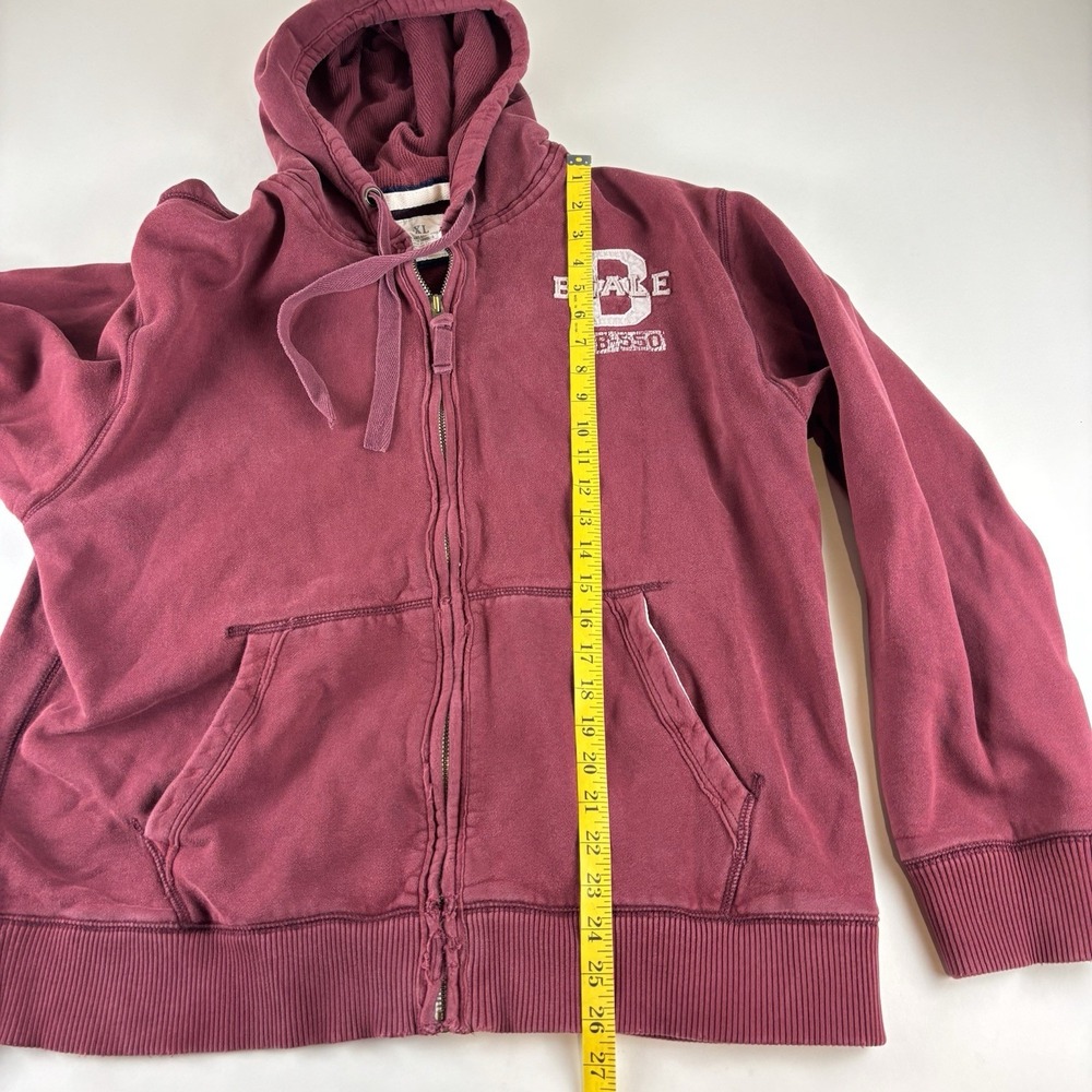 Old Navy Mens XL Maroon Basic Issue Distressed MB-550 Full Zip Hoodie VTG Heavy - Picture 13 of 14